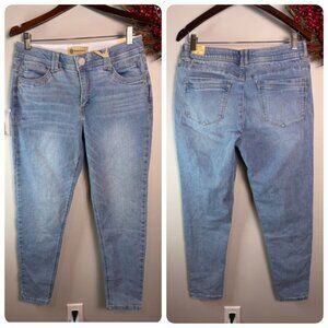 Democracy Ab Tech Womens Mid Rise Everyday Casual Ankle Jean Sz 10 Light Wash